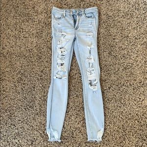 American eagle ripped high rise skinny jeans